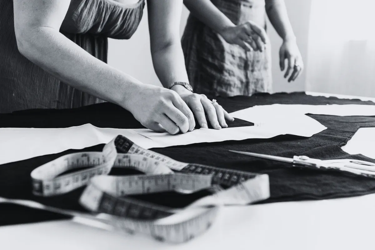Apparel designer creating a tech pack